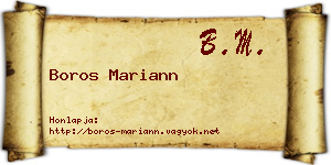 Boros Mariann névjegykártya