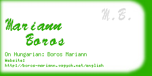 mariann boros business card